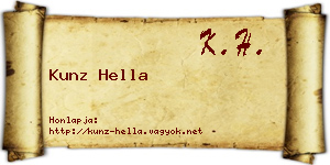 Kunz Hella névjegykártya